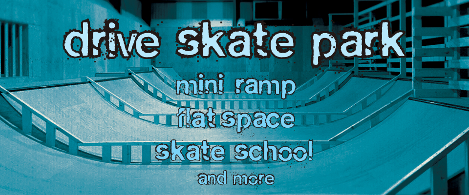 愛知県春日井市のスケートパーク　初心者にも優しい設計で安心です。mini ramp、flat space、skate school、DrivE SKATE・PARK (ドライブスケートパーク)